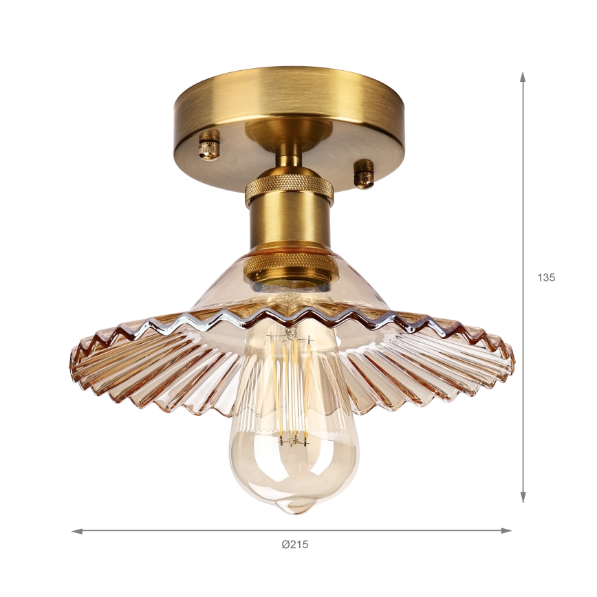 Lustră aplicată TRISH 1xE27/15W/230V auriu/bej fumuriu