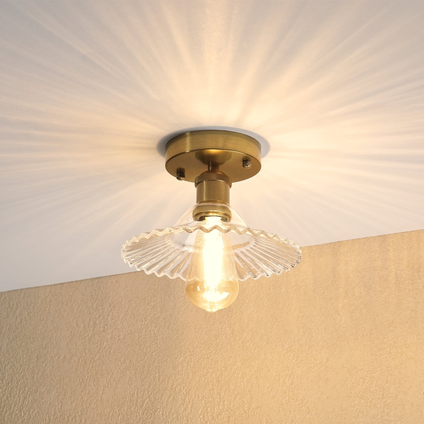 Lustră aplicată TRISH 1xE27/15W/230V auriu/clar