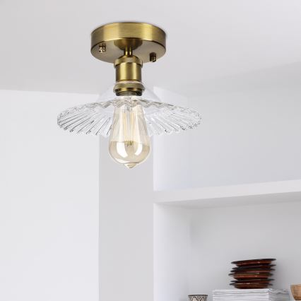 Lustră aplicată TRISH 1xE27/15W/230V auriu/clar