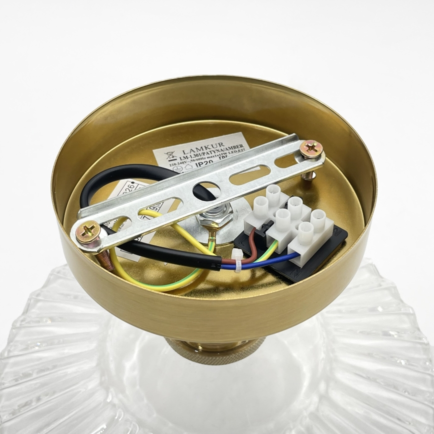 Lustră aplicată TRISH 1xE27/15W/230V auriu/clar