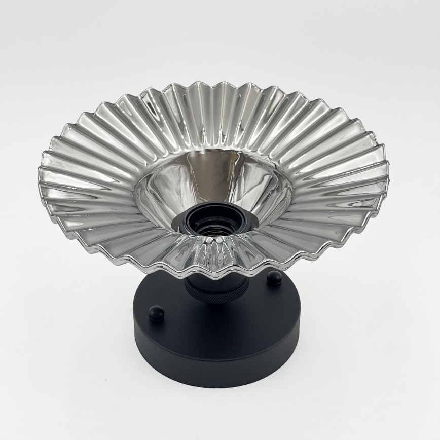 Lustră aplicată TRISH 1xE27/15W/230V negru/fumuriu