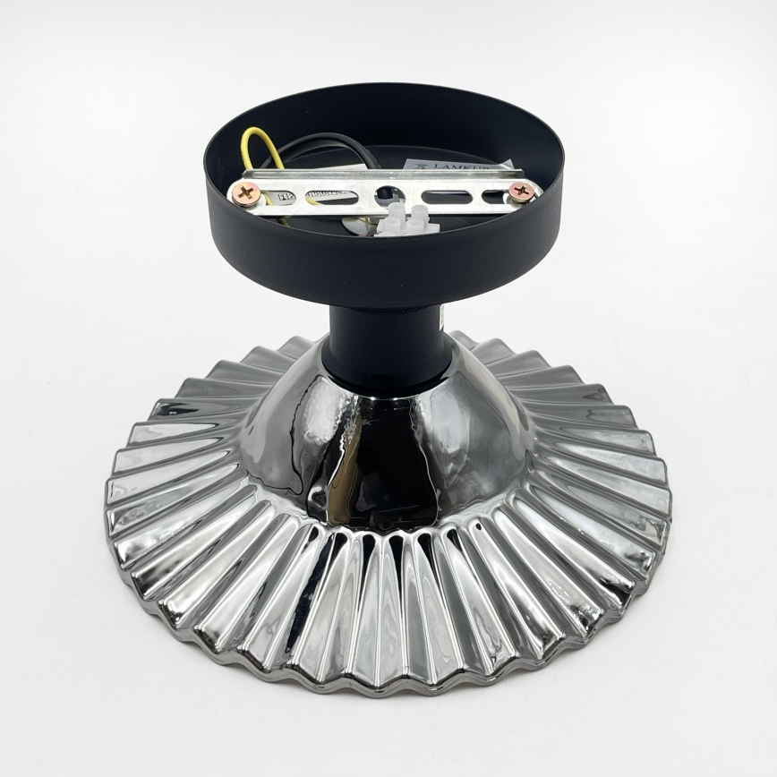 Lustră aplicată TRISH 1xE27/15W/230V negru/fumuriu