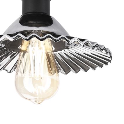 Lustră aplicată TRISH 1xE27/15W/230V negru/fumuriu