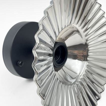 Lustră aplicată TRISH 1xE27/15W/230V negru/fumuriu