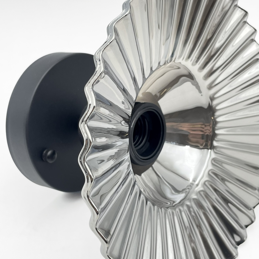 Lustră aplicată TRISH 1xE27/15W/230V negru/fumuriu