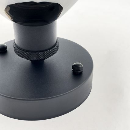 Lustră aplicată TRISH 1xE27/15W/230V negru/fumuriu