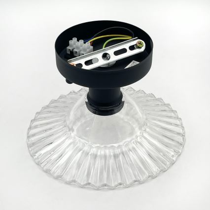 Lustră aplicată TRISH, 1xE27/15W/230V, negru/transparent