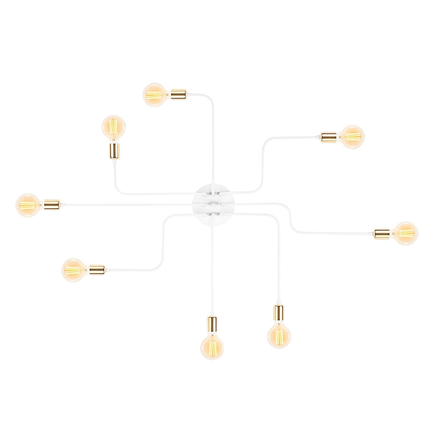 Lustră aplicată TRUVA, 8x E27, 40W, 230V, alb/auriu