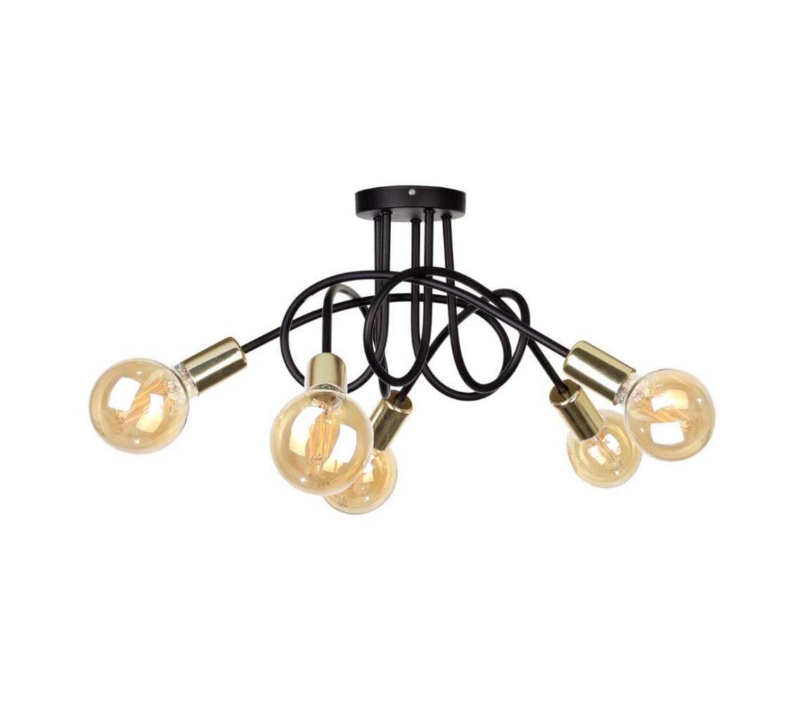 Lustră aplicată UMBA 5xE27/60W/230V neagră/aurie