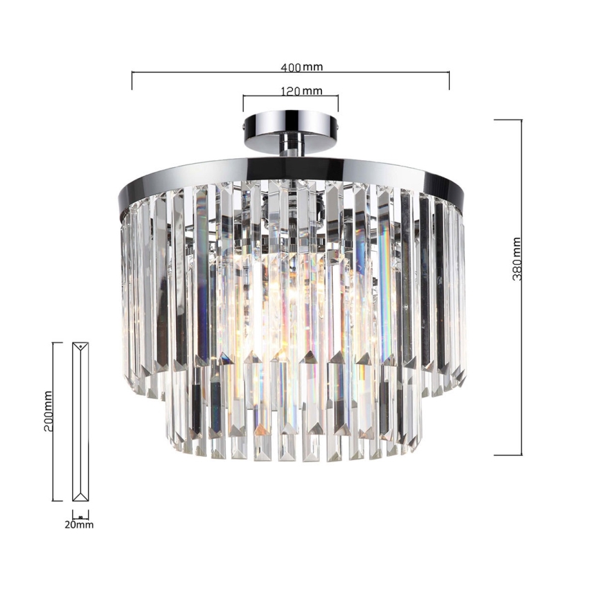 Lustră aplicată VETRO 4xE14/40W/230V, crom lucios