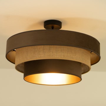 Lustră aplicată WENTA, 1 x E27, 60 W, 230 V, Ø 50 cm, maro/iută