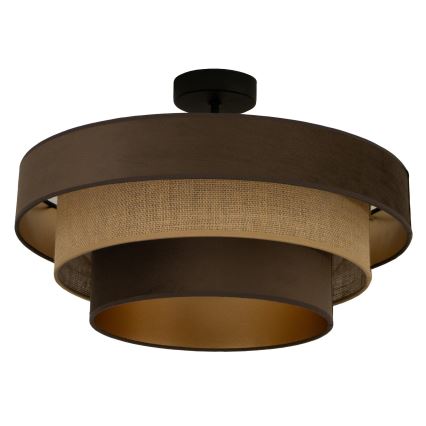 Lustră aplicată WENTA, 1 x E27, 60 W, 230 V, Ø 50 cm, maro/iută
