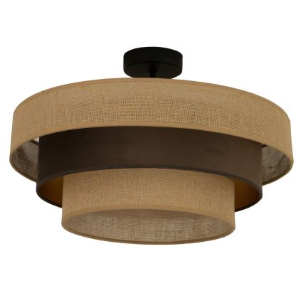 Lustră aplicată WENTA 1xE27/60W/230V, diam. 50 cm, iută/maro