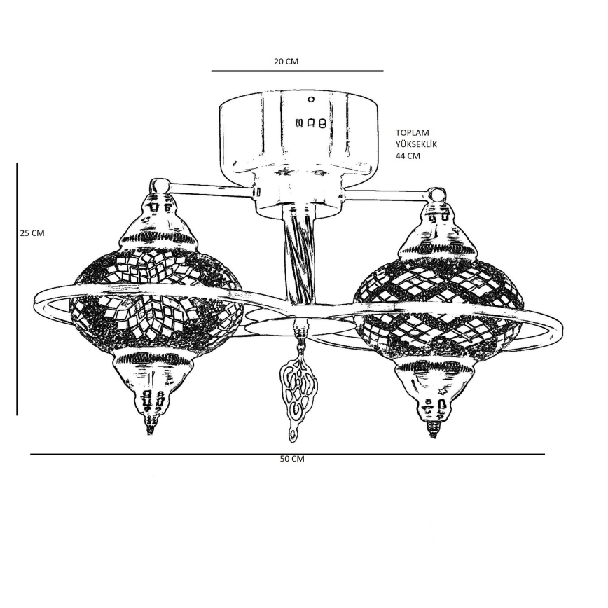Lustră aplicată YENI, 1xE27/40W/230V, bronz