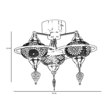 Lustră aplicată YENI 3xE27/40W/230V alamă