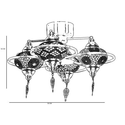 Lustră aplicată YENI 4xE27/40W/230V alamă