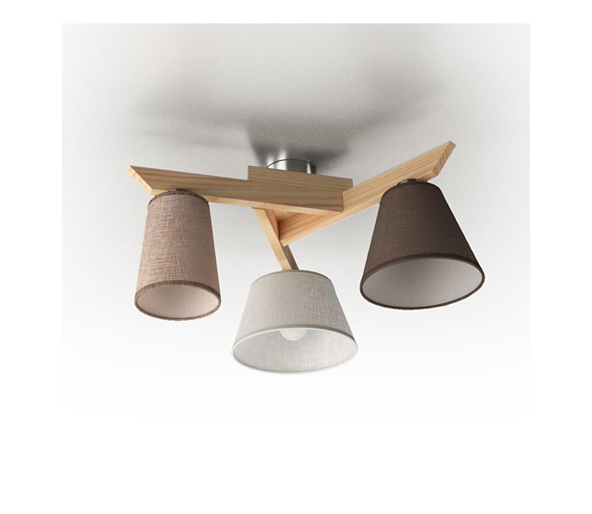 Lustra aplicata YOKE 3xE14/40W/230V natural lemn