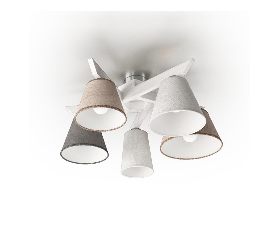 Lustra aplicata YOKE 5xE14/40W/230V lemn alb