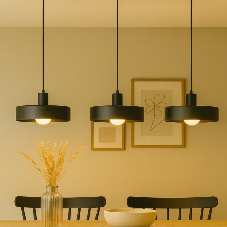 Lustră ARCANE pe cablu, 3xE27/60W/230V, negru