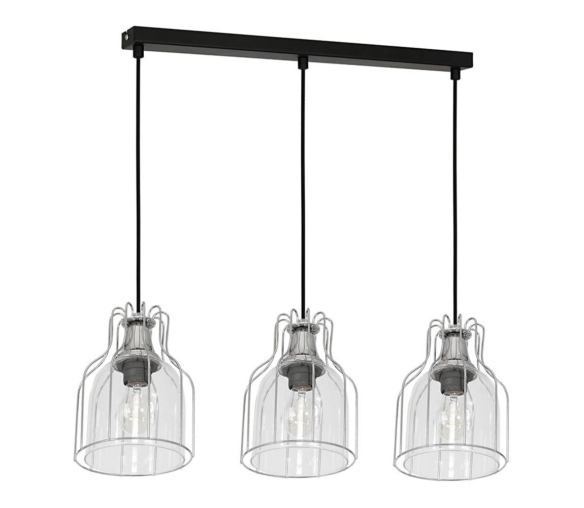 Lustră ARIA 3xE27/60W/230V negru