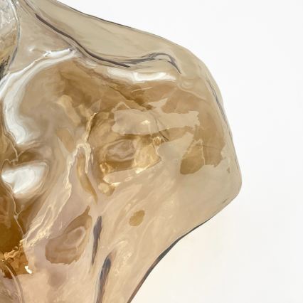 Lustră CRISTAL suspendată pe cablu, 1xE14/15W/230V, alamă/bej fumuriu