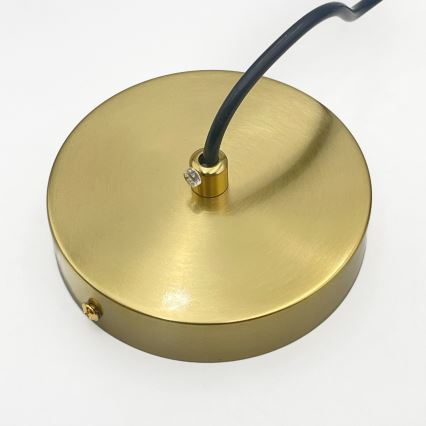 Lustră CRISTAL suspendată pe cablu, 1xE14/15W/230V, alamă/bej fumuriu