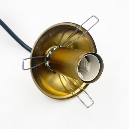 Lustră CRISTAL suspendată pe cablu, 1xE14/15W/230V, alamă/bej fumuriu