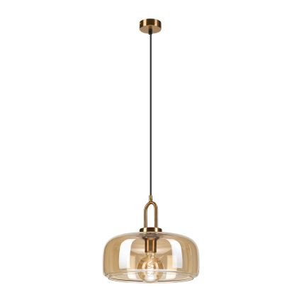 Lustră cu cablu AMAYA 1xE27/15W/230V aurie/bej fumuriu