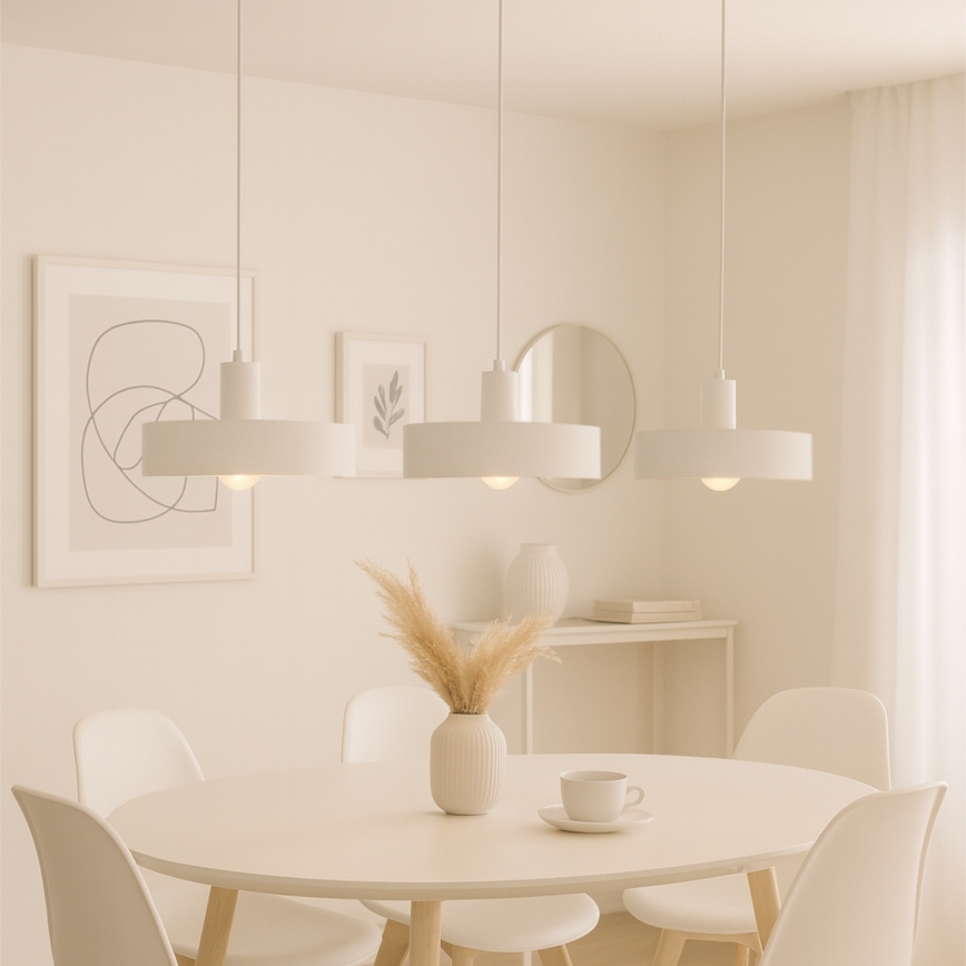 Lustră cu cablu ARCANE 3xE27/60W/230V alb