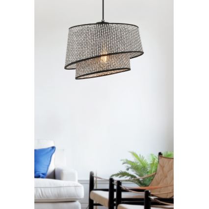 Lustră cu cablu BARETTE 1xE27/60W/230V gri/negru