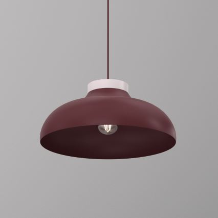 Lustră cu cablu BASCA 1xE27/15W/230V vișiniu/crem