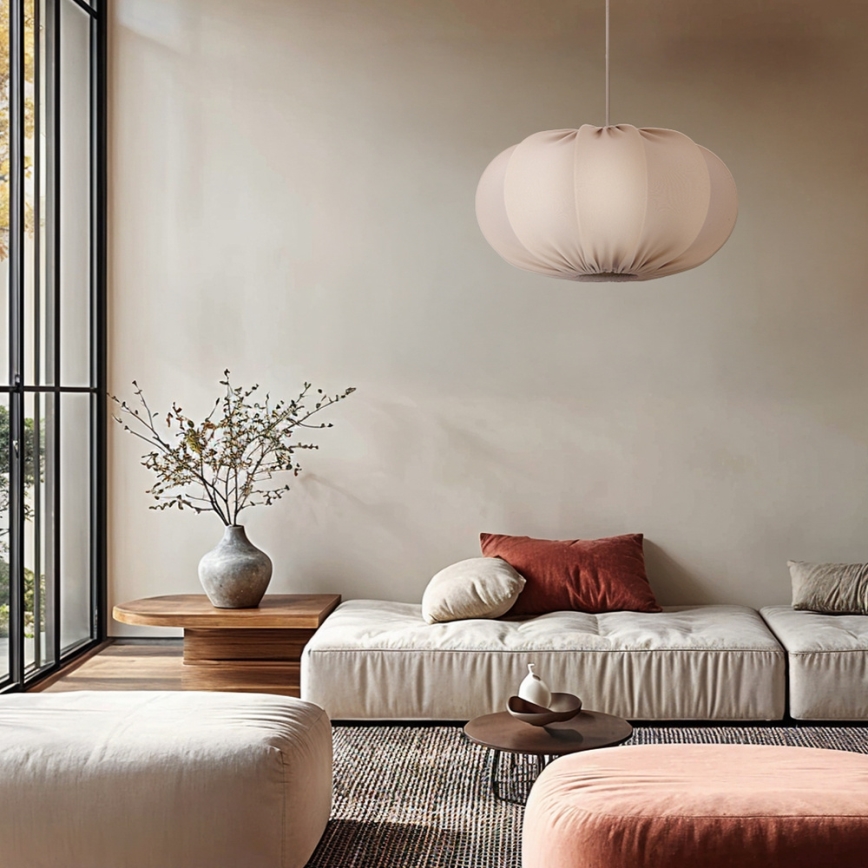 Lustră cu cablu CAFEE 1xE27/40W/230V Ø 52 cm bej