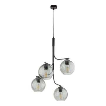 Lustră cu cablu CESAR 4xE27/15W/230V negru/gri fumuriu