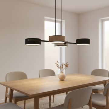 Lustră cu cablu DRUMZ 4xE14/10W/230V negru/maro/gri