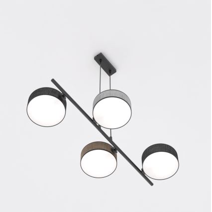 Lustră cu cablu DRUMZ 4xE14/10W/230V negru/maro/gri