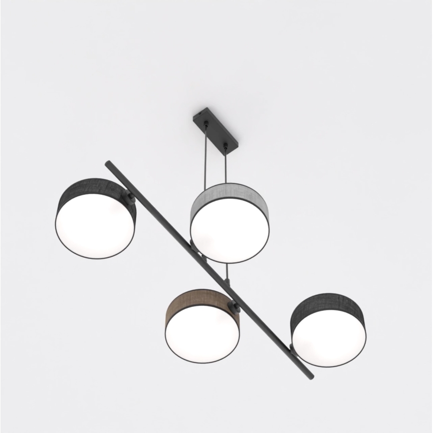 Lustră cu cablu DRUMZ 4xE14/10W/230V negru/maro/gri