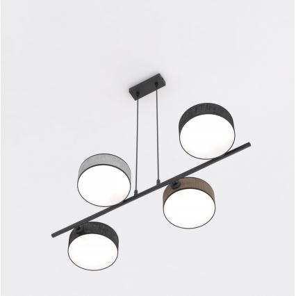 Lustră cu cablu DRUMZ 4xE14/10W/230V negru/maro/gri