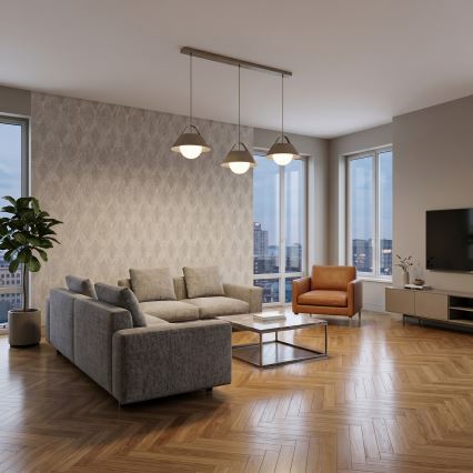 Lustră cu cablu FUNDA, 3 x E27, 15 W, 230 V, bronz
