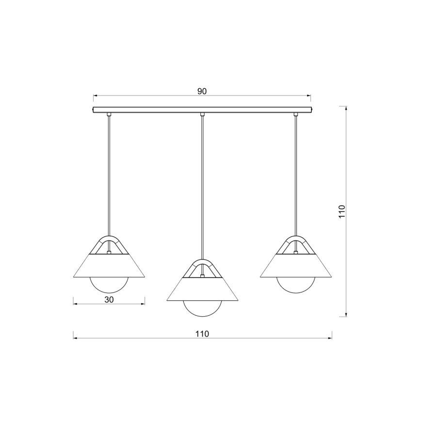 Lustră cu cablu FUNDA 3xE27/15W/230V maro