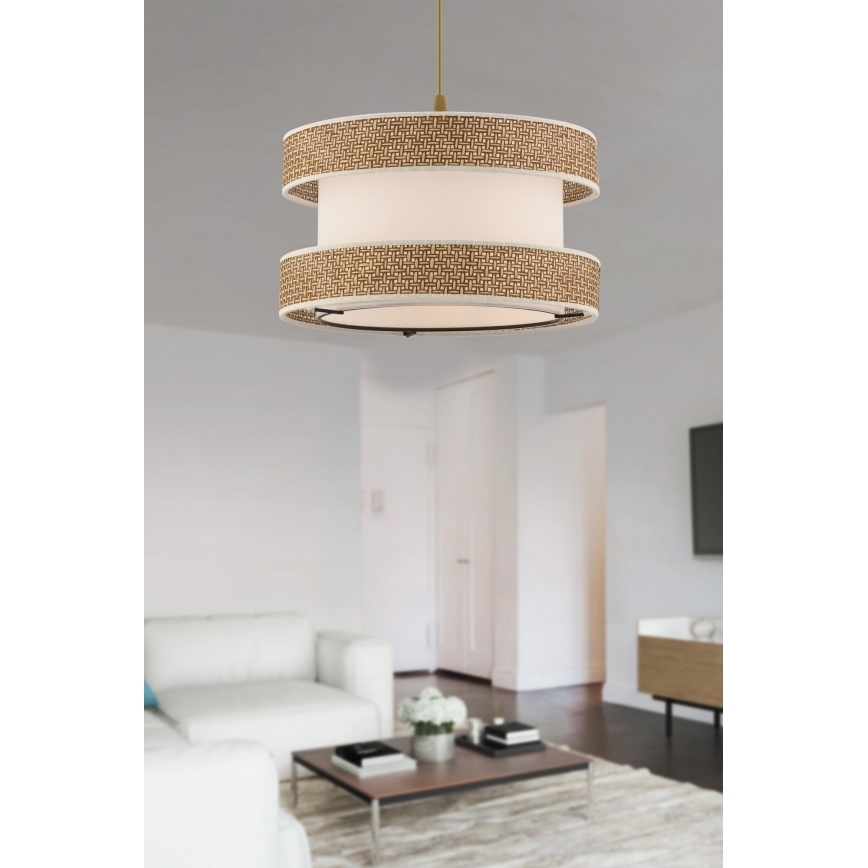 Lustră cu cablu HALO 1xE27/60W/230V crem/bej