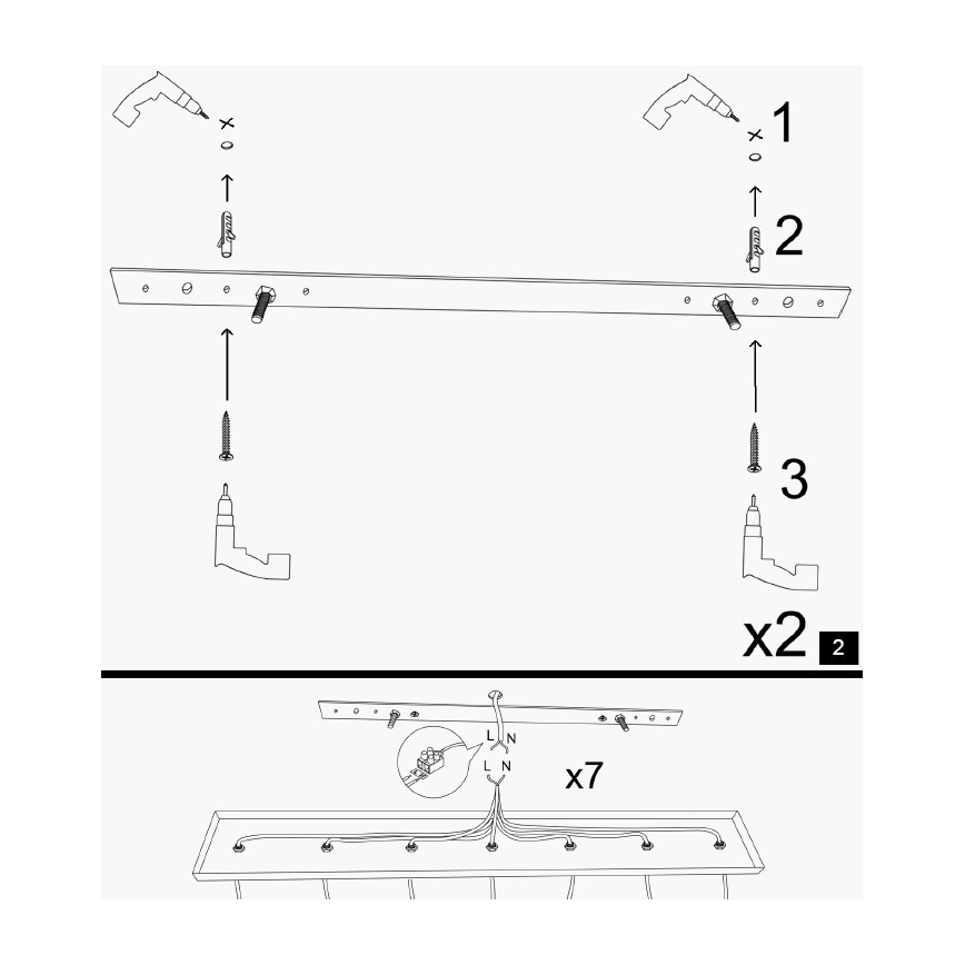 Lustră cu cablu KEM 5xE27/40W/230V neagră