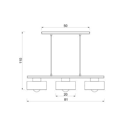 Lustră cu cablu MARTI 3xE27/15W/230V bordo/auriu