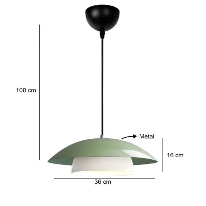 Lustră cu cablu MOONLIGH 1xE27/40W/230V verde