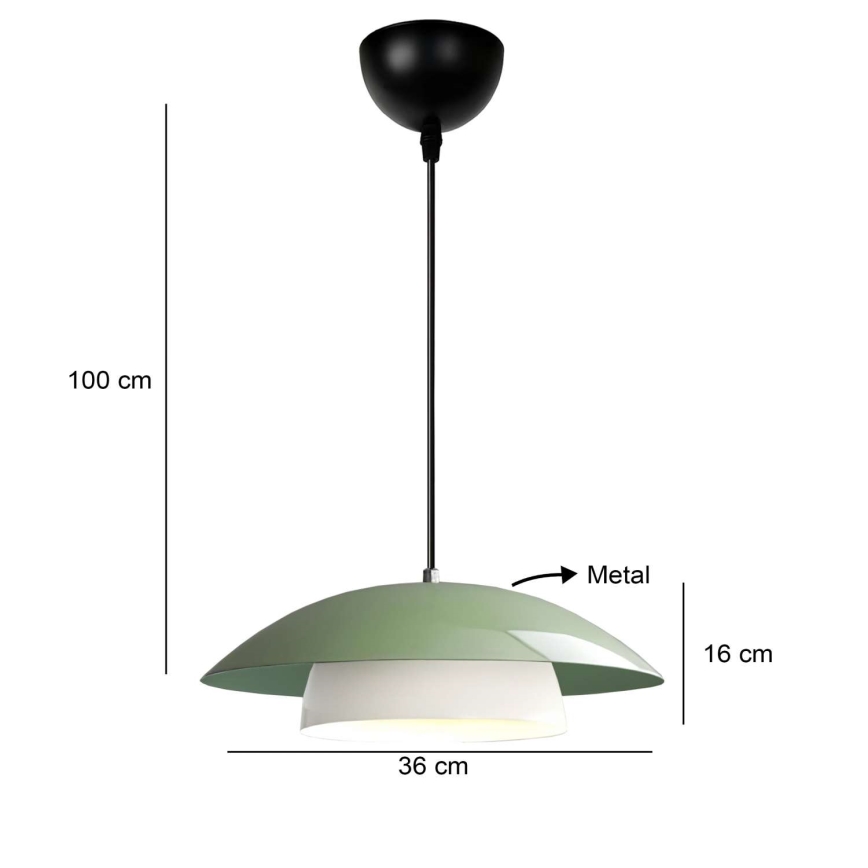 Lustră cu cablu MOONLIGH 1xE27/40W/230V verde