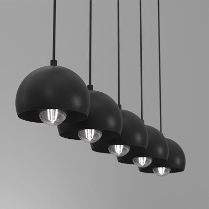 Lustră cu cablu SOOL 5xE27/15W/230V negru