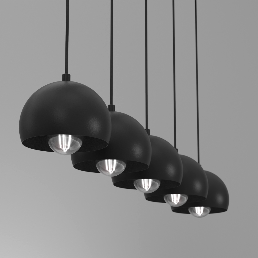 Lustră cu cablu SOOL 5xE27/15W/230V negru