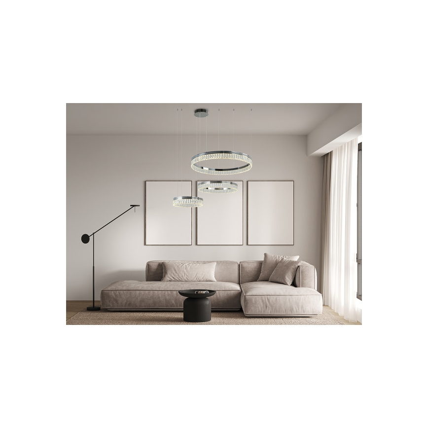 Candelabru din cristal LED dimabil pe cablu THALIA LED/120W/230V 3000-6000K + telecomandă