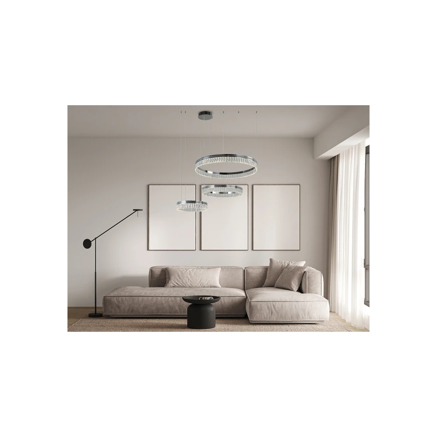 Candelabru din cristal LED dimabil pe cablu THALIA LED/120W/230V 3000-6000K + telecomandă