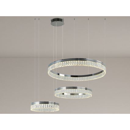 Candelabru din cristal LED dimabil pe cablu THALIA LED/120W/230V 3000-6000K + telecomandă