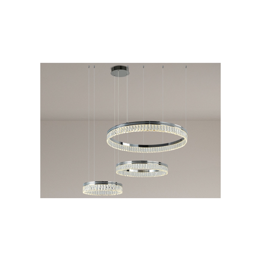 Candelabru din cristal LED dimabil pe cablu THALIA LED/120W/230V 3000-6000K + telecomandă